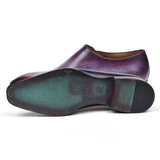 Paul Parkman Men's Shoes Calf-Skin Leather Side Lace Purple Oxfords (PM5501)-AmbrogioShoes