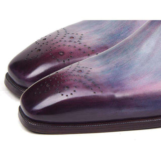 Paul Parkman Men's Shoes Calf-Skin Leather Side Lace Purple Oxfords (PM5501)-AmbrogioShoes