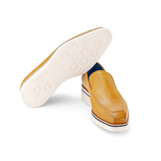 Paul Parkman Men's Shoes Perforated Calf-Skin Leather Smart Loafers (PM6433)-AmbrogioShoes