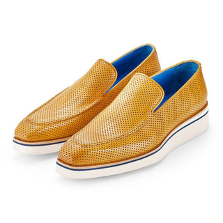 Paul Parkman Men's Shoes Perforated Calf-Skin Leather Smart Loafers (PM6433)-AmbrogioShoes