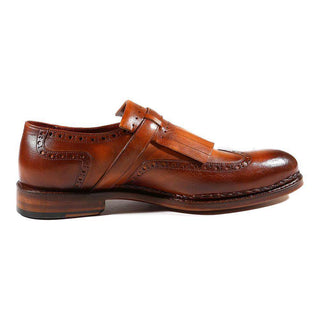 Paul Parkman Men's Shoes Welted Calf-Skin Leather Wing-Tip Kiltie Single Monk-Straps (PM2001)-AmbrogioShoes