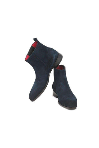 Paul Parkman Navy Suede Chelsea Boots (PM5470)-AmbrogioShoes