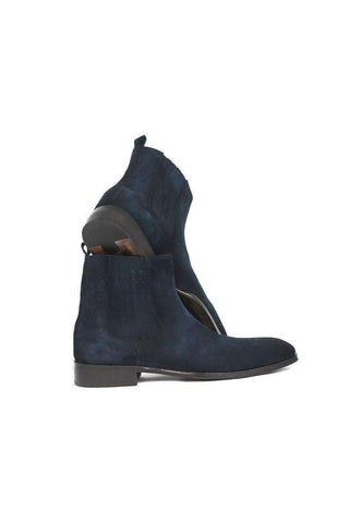 Paul Parkman Navy Suede Chelsea Boots (PM5470)-AmbrogioShoes