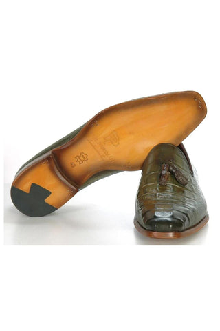 Paul Parkman PP2281 Crocodile Embossed Leather Tassel Loafer (PM6480)-AmbrogioShoes