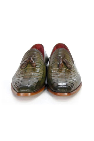 Paul Parkman PP2281 Crocodile Embossed Leather Tassel Loafer (PM6480)-AmbrogioShoes