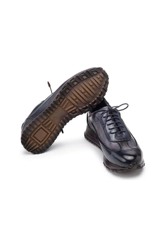 Paul Parkman Patina Leather Casual Sneakers (PM6444)-AmbrogioShoes