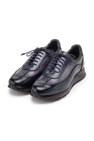 Paul Parkman Patina Leather Casual Sneakers (PM6444)-AmbrogioShoes