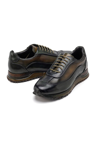 Paul Parkman Patina Leather Casual Sneakers (PM6444)-AmbrogioShoes