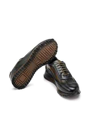 Paul Parkman Patina Leather Casual Sneakers (PM6444)-AmbrogioShoes