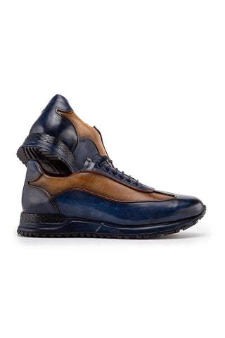 Paul Parkman Patina Leather Casual Sneakers (PM6444)-AmbrogioShoes