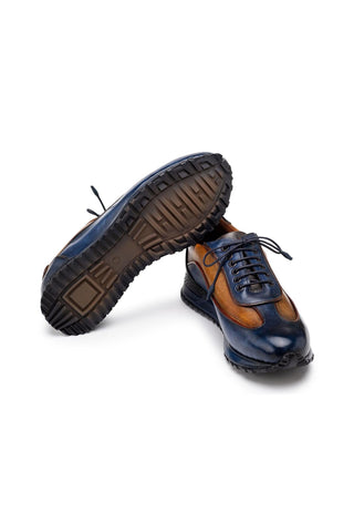 Paul Parkman Patina Leather Casual Sneakers (PM6444)-AmbrogioShoes