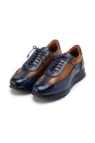 Paul Parkman Patina Leather Casual Sneakers (PM6444)-AmbrogioShoes