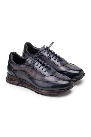 Paul Parkman Patina Leather Casual Sneakers (PM6444)-AmbrogioShoes
