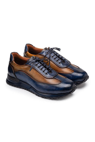Paul Parkman Patina Leather Casual Sneakers (PM6444)-AmbrogioShoes