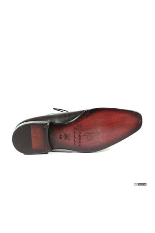 Paul Parkman Plain Toe Hand-Painted Black Oxfords (PM1010)