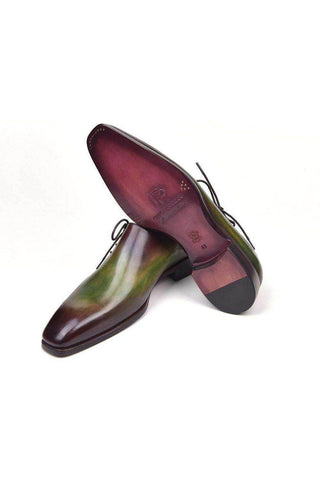 Paul Parkman Side Lace Green & Bordeaux Oxfords (PM5506)-AmbrogioShoes