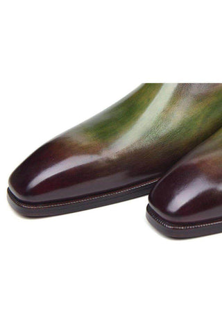 Paul Parkman Side Lace Green & Bordeaux Oxfords (PM5506)-AmbrogioShoes