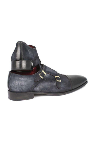 Paul Parkman Suede & Calf-Skin Leather Cap-Toe Double Monk-Strap Loafer (PM4024)-AmbrogioShoes