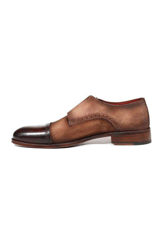 Paul Parkman Suede & Calf-Skin Leather Cap-Toe Double Monk-Strap Loafer (PM4024)-AmbrogioShoes