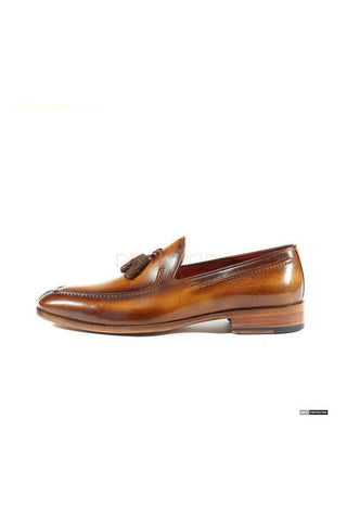 Paul Parkman Tassel Hand-Painted Brown Loafers (PM1004)-AmbrogioShoes