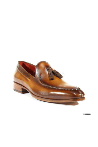 Paul Parkman Tassel Hand-Painted Brown Loafers (PM1004)-AmbrogioShoes