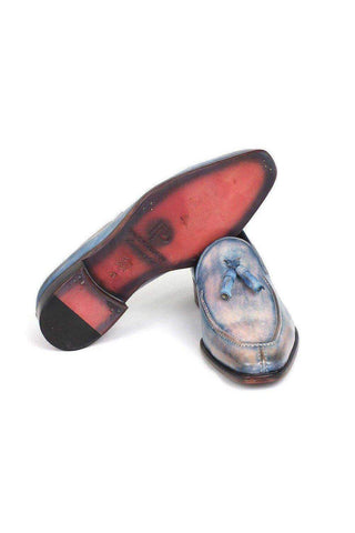 Paul Parkman Tassel Lila Hand-Painted Loafers (PM5456)-AmbrogioShoes