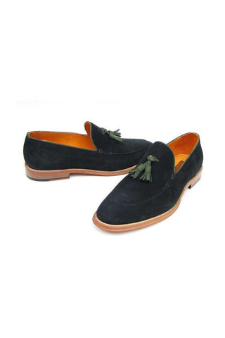 Paul Parkman Tassel Suede Green Loafers (PM4033)-AmbrogioShoes