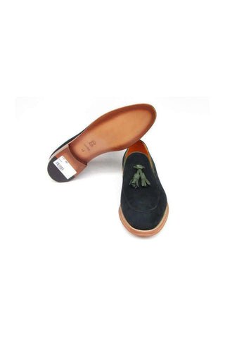 Paul Parkman Tassel Suede Green Loafers (PM4033)-AmbrogioShoes
