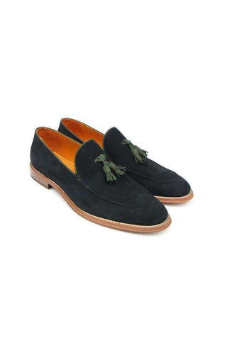 Paul Parkman Tassel Suede Green Loafers (PM4033)-AmbrogioShoes