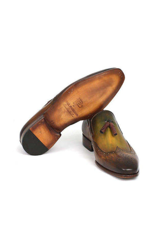 Paul Parkman WL34 Calf-Skin Leather Wing-Tip Tassel Loafer (PM5463)-AmbrogioShoes