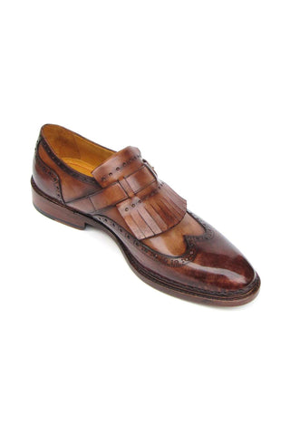 Paul Parkman Welted Calf-Skin Leather Wing-Tip Kiltie Single Monk-Straps (PM2001)-AmbrogioShoes