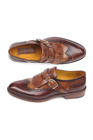 Paul Parkman Welted Calf-Skin Leather Wing-Tip Kiltie Single Monk-Straps (PM2001)-AmbrogioShoes