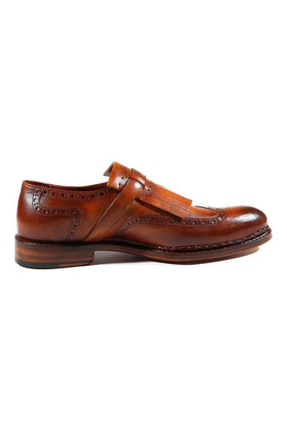 Paul Parkman Welted Leather Wing-Tip Kiltie Single Monk-Straps (PM2001)-AmbrogioShoes