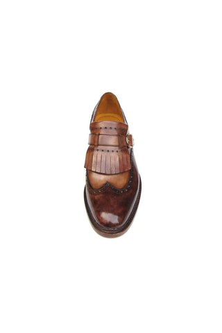 Paul Parkman Welted Leather Wing-Tip Kiltie Single Monk-Straps (PM2001)-AmbrogioShoes