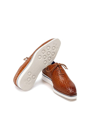 Paul Parkman Woven Calf-Skin Leather Casual Oxford (PM6467)-AmbrogioShoes
