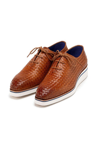 Paul Parkman Woven Calf-Skin Leather Casual Oxford (PM6467)-AmbrogioShoes