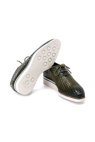 Paul Parkman Woven Calf-Skin Leather Casual Oxford (PM6467)-AmbrogioShoes