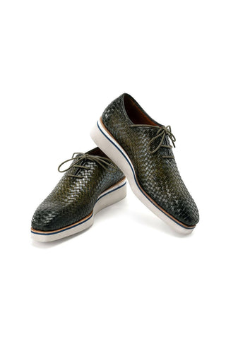 Paul Parkman Woven Calf-Skin Leather Casual Oxford (PM6467)-AmbrogioShoes
