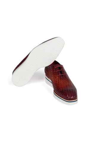Paul Parkman Woven Calf-Skin Leather Casual Oxford (PM6467)-AmbrogioShoes