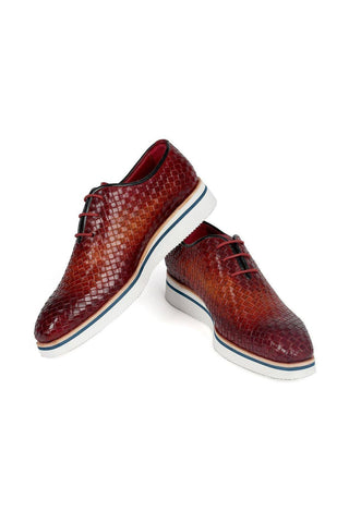 Paul Parkman Woven Calf-Skin Leather Casual Oxford (PM6467)-AmbrogioShoes