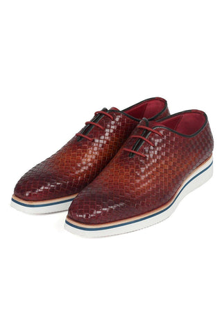 Paul Parkman Woven Calf-Skin Leather Casual Oxford (PM6467)-AmbrogioShoes