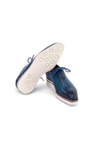 Paul Parkman Woven Calf-Skin Leather Casual Oxford (PM6467)-AmbrogioShoes
