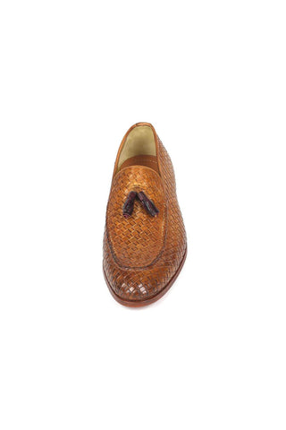 Paul Parkman Woven Calf-Skin Leather Tassel Loafers (PM5507)-AmbrogioShoes