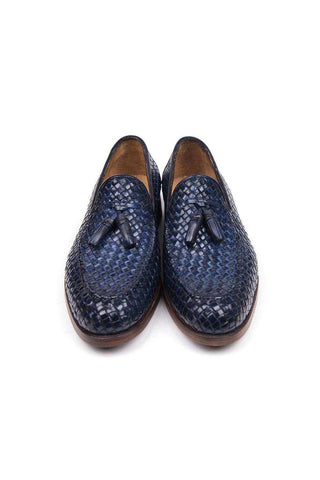 Paul Parkman Woven Calf-Skin Leather Tassel Loafers (PM5507)-AmbrogioShoes
