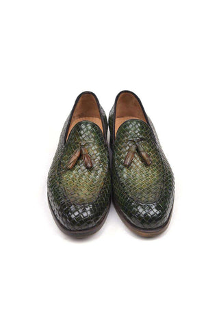 Paul Parkman Woven Calf-Skin Leather Tassel Loafers (PM5507)-AmbrogioShoes