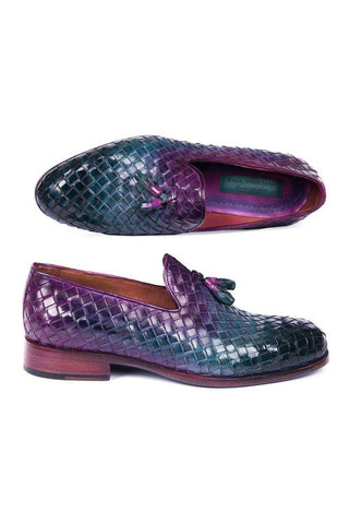Paul Parkman Woven Calf-Skin Leather Tassel Loafers (PM5808)-AmbrogioShoes