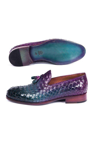 Paul Parkman Woven Calf-Skin Leather Tassel Loafers (PM5808)-AmbrogioShoes