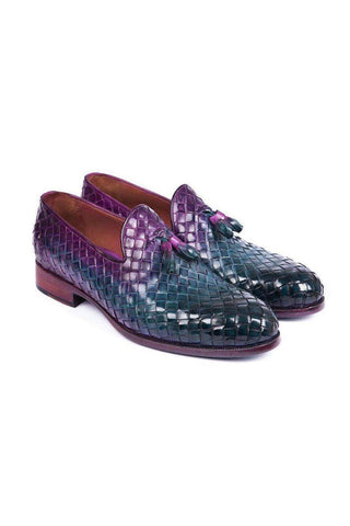 Paul Parkman Woven Calf-Skin Leather Tassel Loafers (PM5808)-AmbrogioShoes