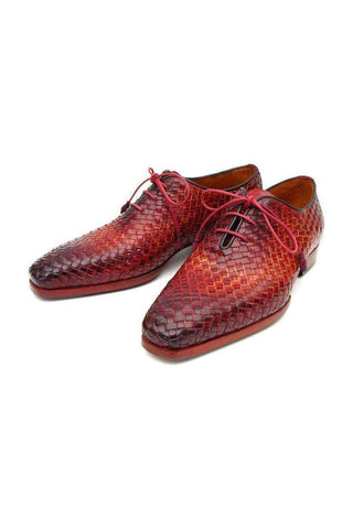 Paul Parkman Woven Leather Bordeaux / Tobacco Oxfords (PM4003)-AmbrogioShoes