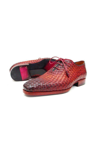 Paul Parkman Woven Leather Bordeaux / Tobacco Oxfords (PM4003)-AmbrogioShoes